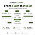 Lawn Care QuoteKit by Olive software interface for quoting, approving, and invoicing lawn care jobs.