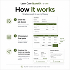 Lawn care quote tool by Olive with step-by-step guide on how to use it.